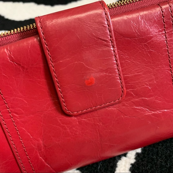 Fossil Red Leather Trifold Wallet Large - Picture 4 of 16